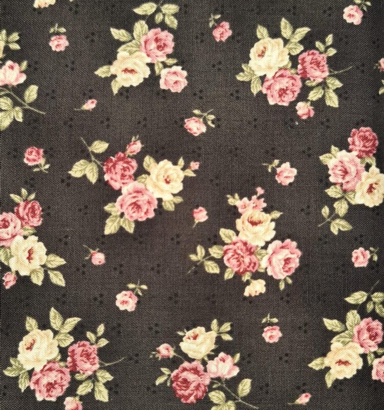 Tecido com Flores Fundo Castanho