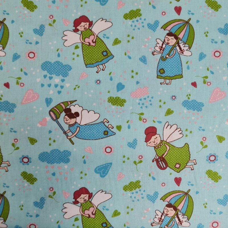 Tecido 100% Algodão com Anjinhos