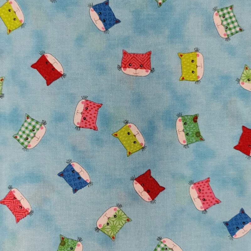 Tecido 100% Algodão com gatos