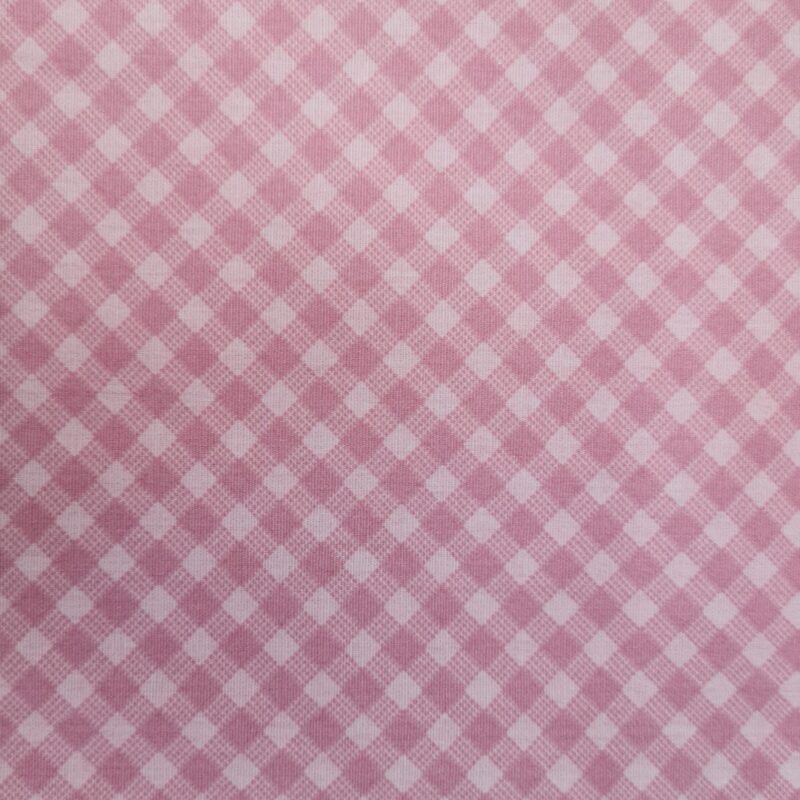 Tecido 100% Algodão Xadrez Rosa
