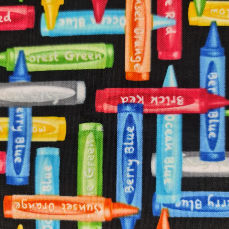 Tecido escolar lápis de cera