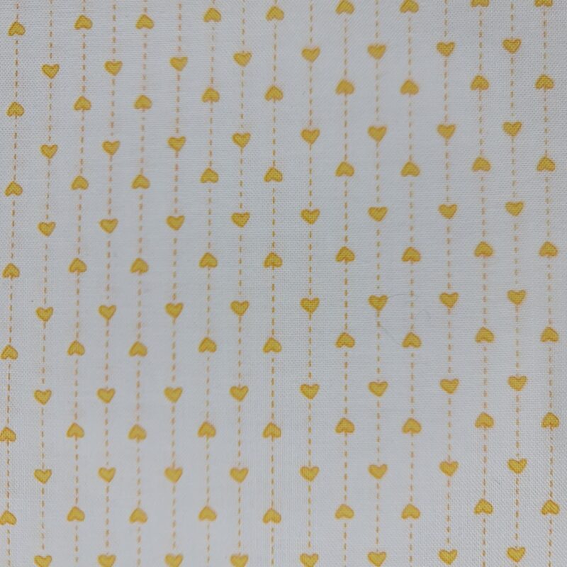Tecido corações amarelos