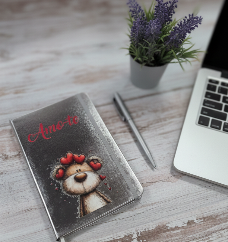 Bloco / Caderno A5 Metálico Prateado