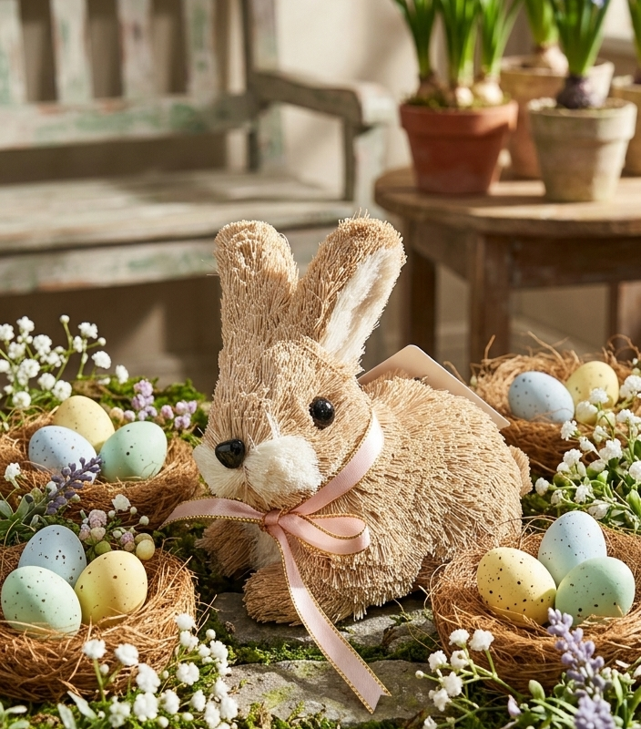 Coelho decorativo beje