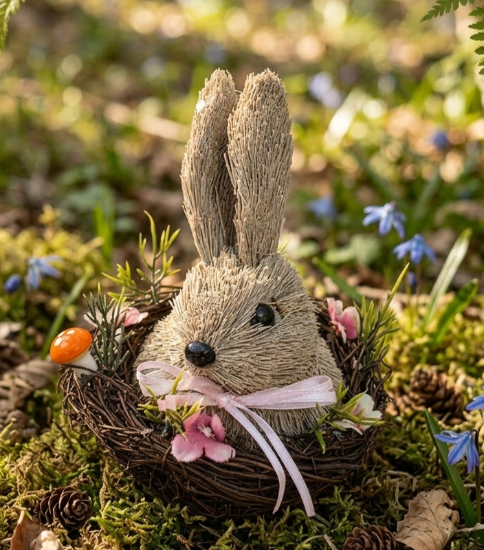 Coelho decorativo ninho
